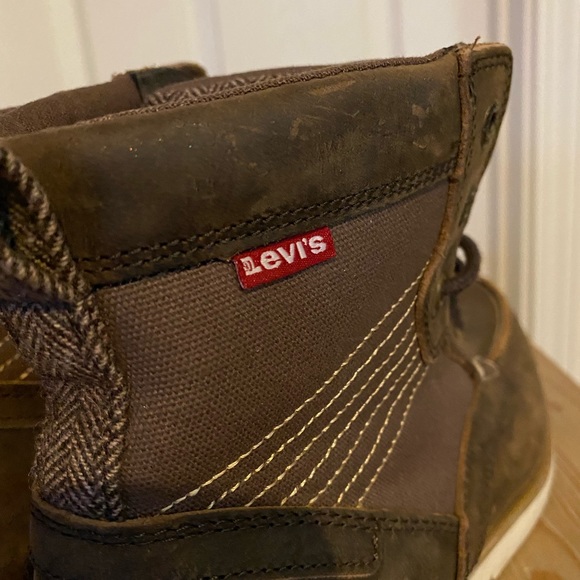 Men’s Levi’s Leather Brown Boots Size 11 - Picture 5 of 8